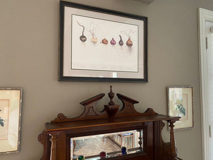 "Bulbs in a Line" is the signature piece of this collection.  It has been highly praised and sought after by garden lovers, home decorators, and those that see and recognize the excellence of the piece.